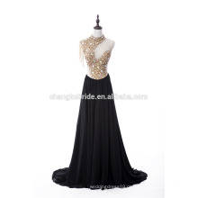 New Design Sexy Backless One Shoulder Evening Dress Crystal Tassel Party Dress